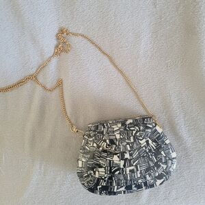 Ramla Hand Made Tiled Black And White Bag NEW